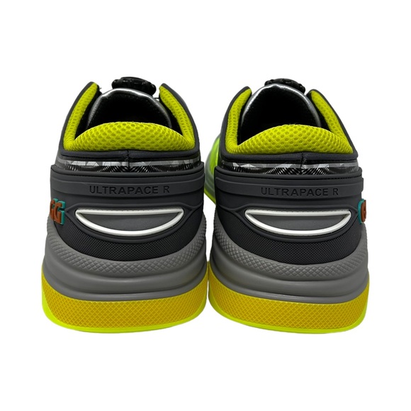 GUCCI Ultrapace R Low Top Sneakers Grey Neon Yellow - Picture 3 of 13